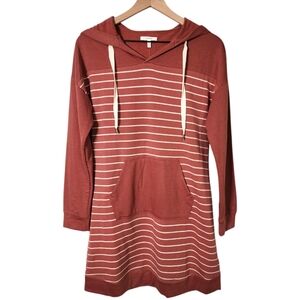 Maurices Womens Small Striped Pullover Sweatshirt Kangaroo Pocket Dress NEW